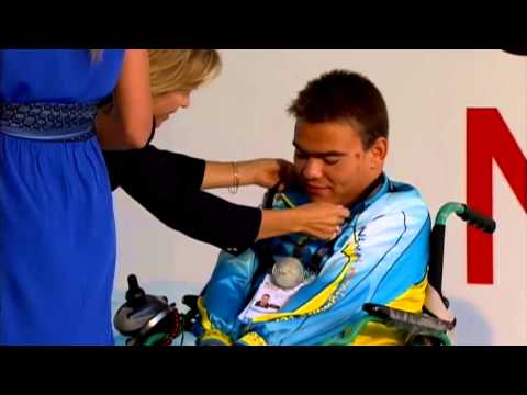 Swimming - men's 50m backstroke S1 medal ceremony - 2013 IPC Swimming World Championships Montreal