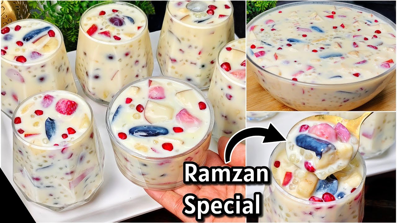 Ramadan Special Drink | Creamy Sago Fruit Custard Drink Recipe | Ramzan Special Iftar Recipes 
