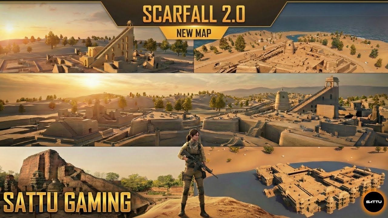 SCARFALL 2.0 LIVE: Sandstorm Fortress Map Rank Push to SAMRAT! 🏆 | Sattu Gaming