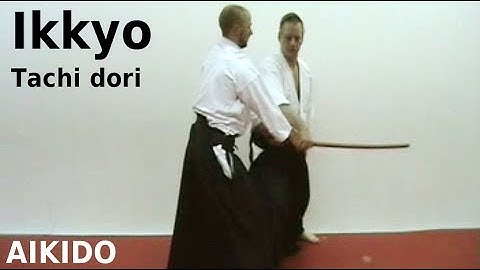 Aikido - IKKYO - tachidori, defense against sword, by Stefan Stenudd in 2003