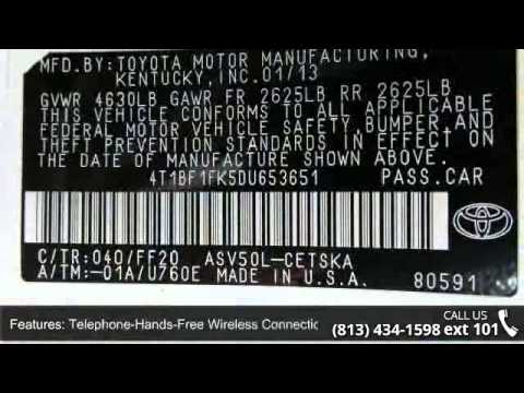 2013 Toyota Camry SE - Stadium Toyota - Tampa, FL 33614 - YouTube