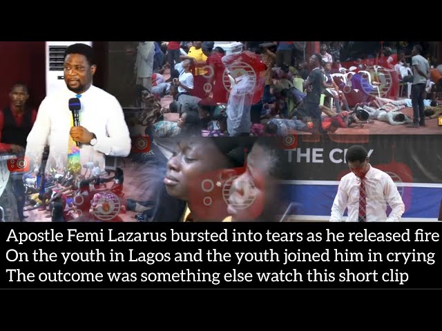 Apst Lazarus bursted into tears as he released fire on the youth in Lagos & the youth started crying class=