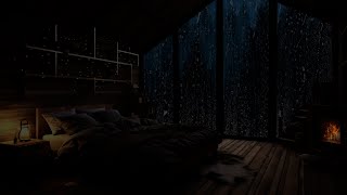 Beat Stress & Fall Into Deep Sleep with Sounds Heavy Rain on Window at Night - ASMR Rain Sounds