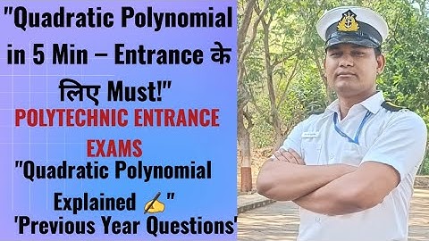 "Top Polynomial Questions for Polytechnic Exam | Fast Revision 2025"