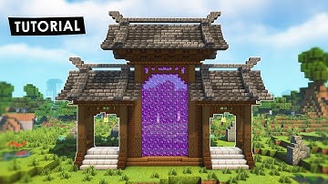 Minecraft: How to Build a Japanese Nether Portal Design | Tutorial