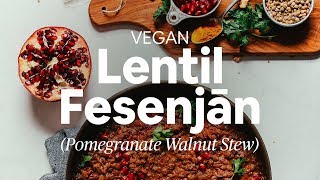 Vegan Lentil Fesenjān (Pomegranate Walnut Stew) | Minimalist Baker