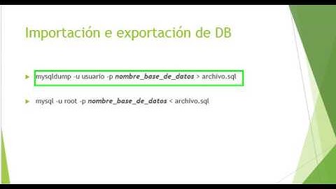 exportación base de datos de MySQL