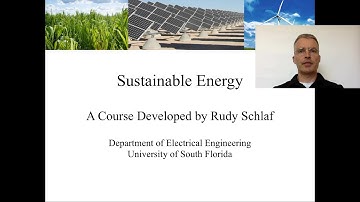 Introduction to the Sustainable Energy Course