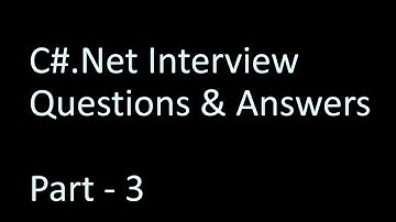 C# interview questions and answers for experienced with examples part 3
