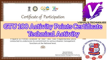 Technical Quiz Certificate | Preparedness skills | GTU 100 Activity Points | Done fast GTU 100 Point