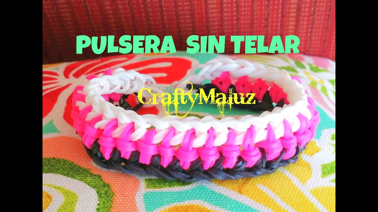 DIY : Pulsera Doble Nudos Central de Gomitas ( SIN TELAR)