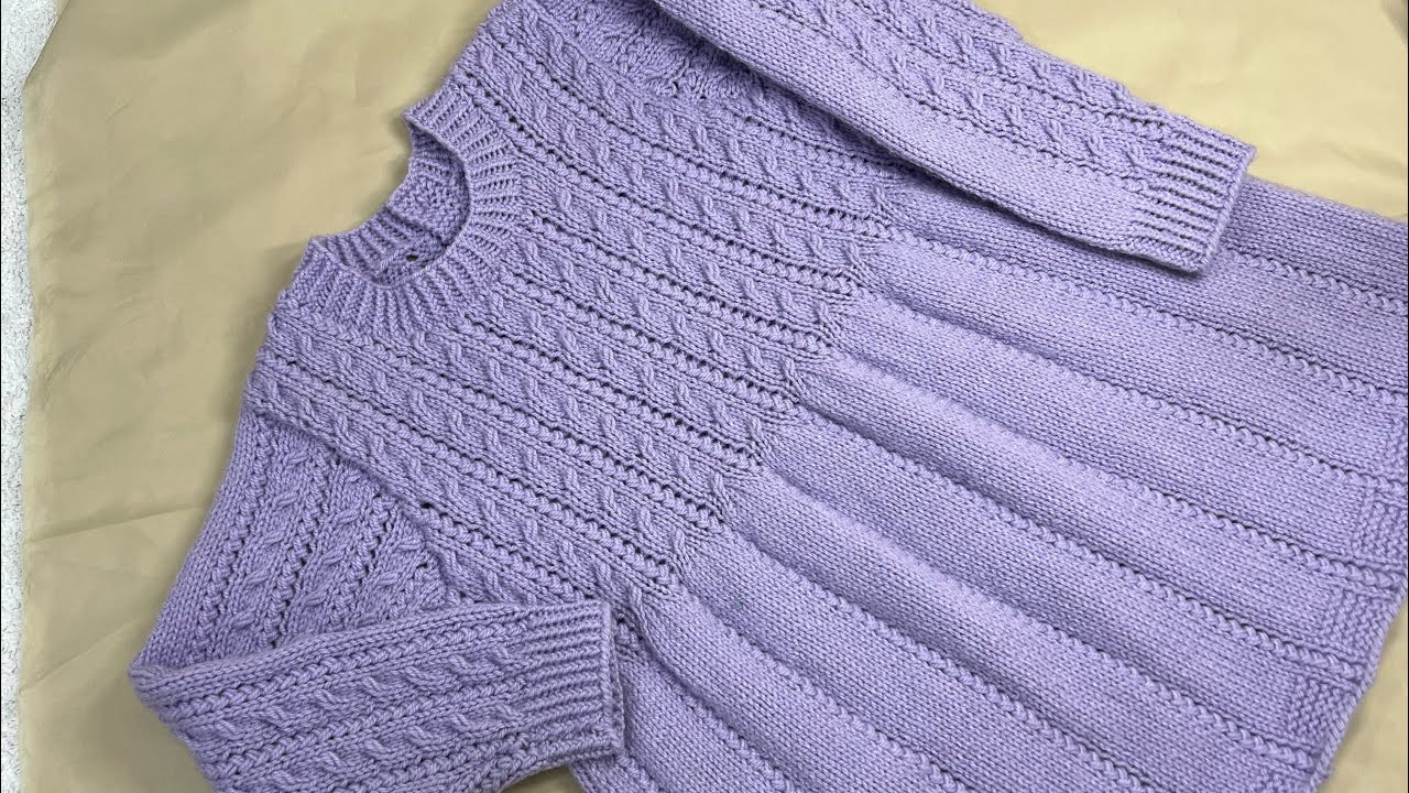 Hand Knitted Sweater | top | frock for four to five (4-5)years old girls 👧 step by step tutorial