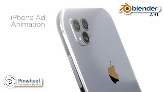 Blender 2.91 | Apple iphone Mobile Ad animation | Pinwheel Animation Studios screenshot 4
