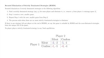 Game Theory 11: Iterated Elimination of Strictly Dominated Strategies in Matrix Games
