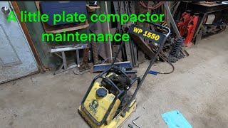 Tightening a drive belt on a Wacker WP1550 plate compactor