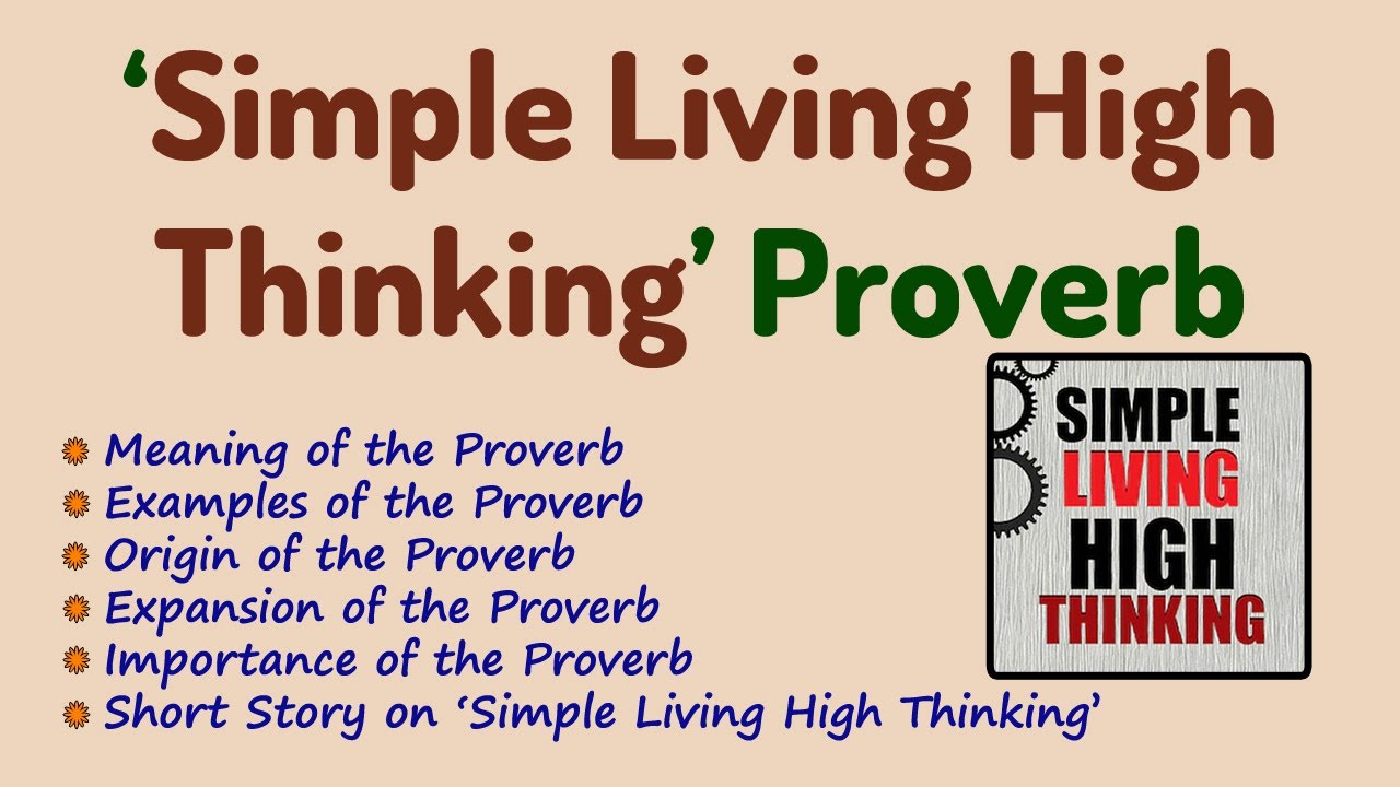 simple living high thinking speech in english