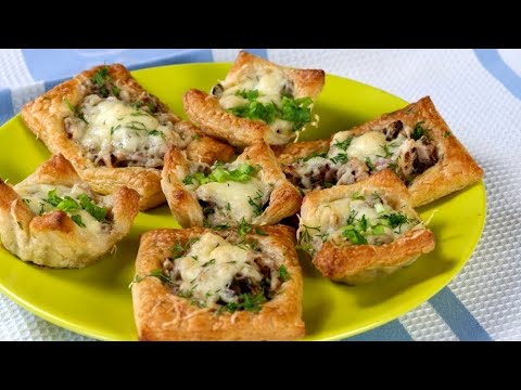 Даже Лепить не Надо! Неимоверно Вкусная Закуска с Грибами из Слоёного Теста.