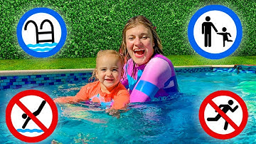 Alice learns safety rules in the pool - Useful story for kids