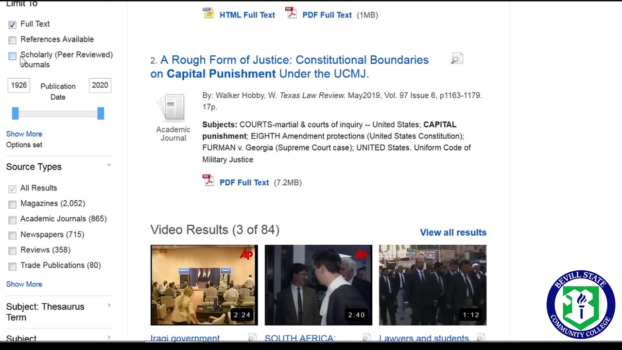 State Library Database How to Use the Bevill State Library Databases - YouTube