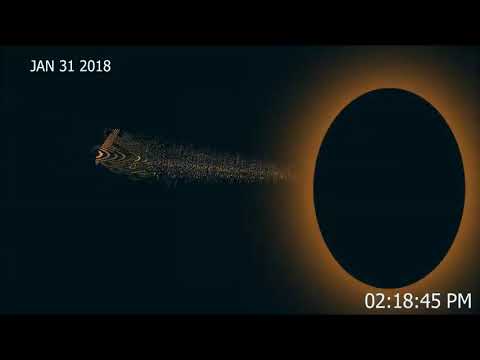 Black hole caught sucking things in