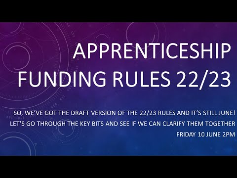 Apprenticeship Funding Rules 22/23