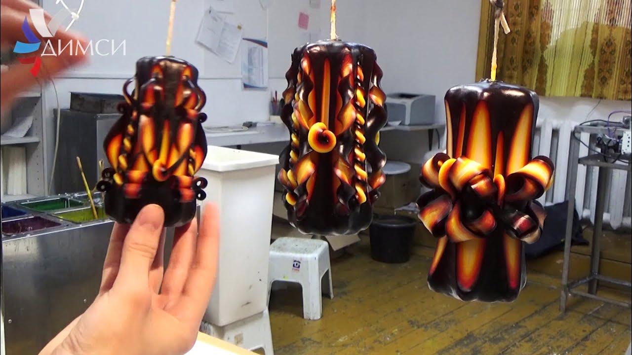 Carved handmade candles. Make three candles handmade immediately. How