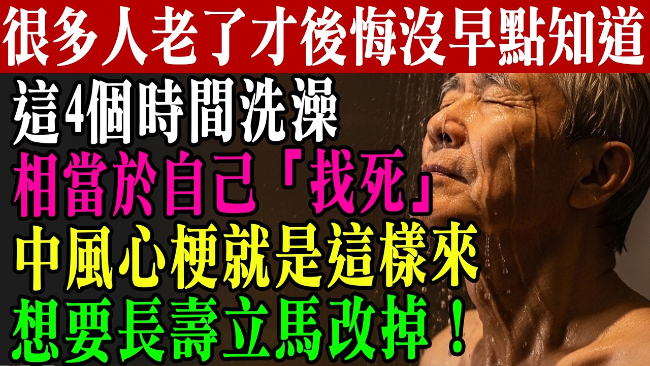 中醫提醒：這「4個時間」千萬別洗澡！簡直是拿血管開玩笑，很多老人因此中風，現在看還來得及！