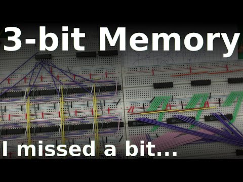 Видео: 3bit Memory Muxing and Storage - Plum Breadboard Computer