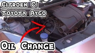 How To Change/Service Engine Oil/Filter On Citroën C1/Toyota Aygo/Peugeot 107.