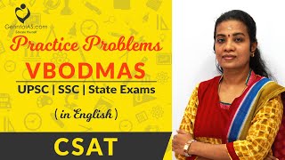 VBODMAS | Practice Problems | CSAT | In English | UPSC | GetintoIAS