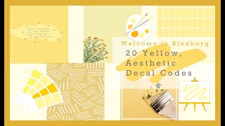 20 Bloxburg Aesthetic, Yellow Decal Codes