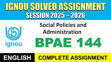 IGNOU BPAE 144   Solved Assignment 2025-26 | English Medium | Download PDF | IGNOU Students Portal