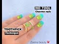 DIY / NO TOOL Chevron Nail Art | New technique using a TOOTHPICK !!! ❤️