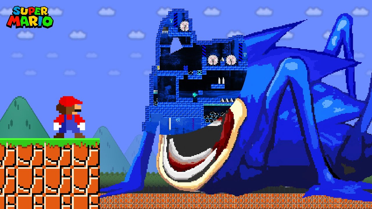 Super Mario Bros. But Mario Escapes the Giant Shin Sonic Maze Mayhem | Game Animation