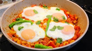 Eggs with Tomatoes & Potatoes/تخم مرغ با کچالو و بادنجان رومی