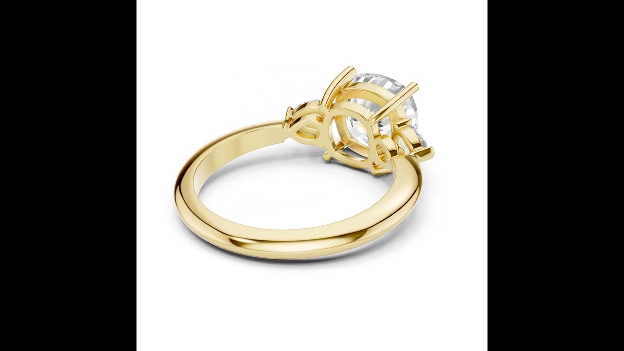 Cushion Diamond Three Stone Ring