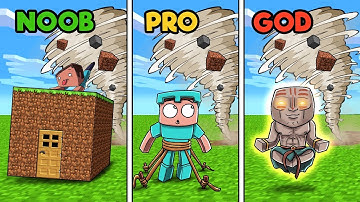 Minecraft - TORNADO BASE CHALLENGE! (NOOB vs PRO vs GOD)