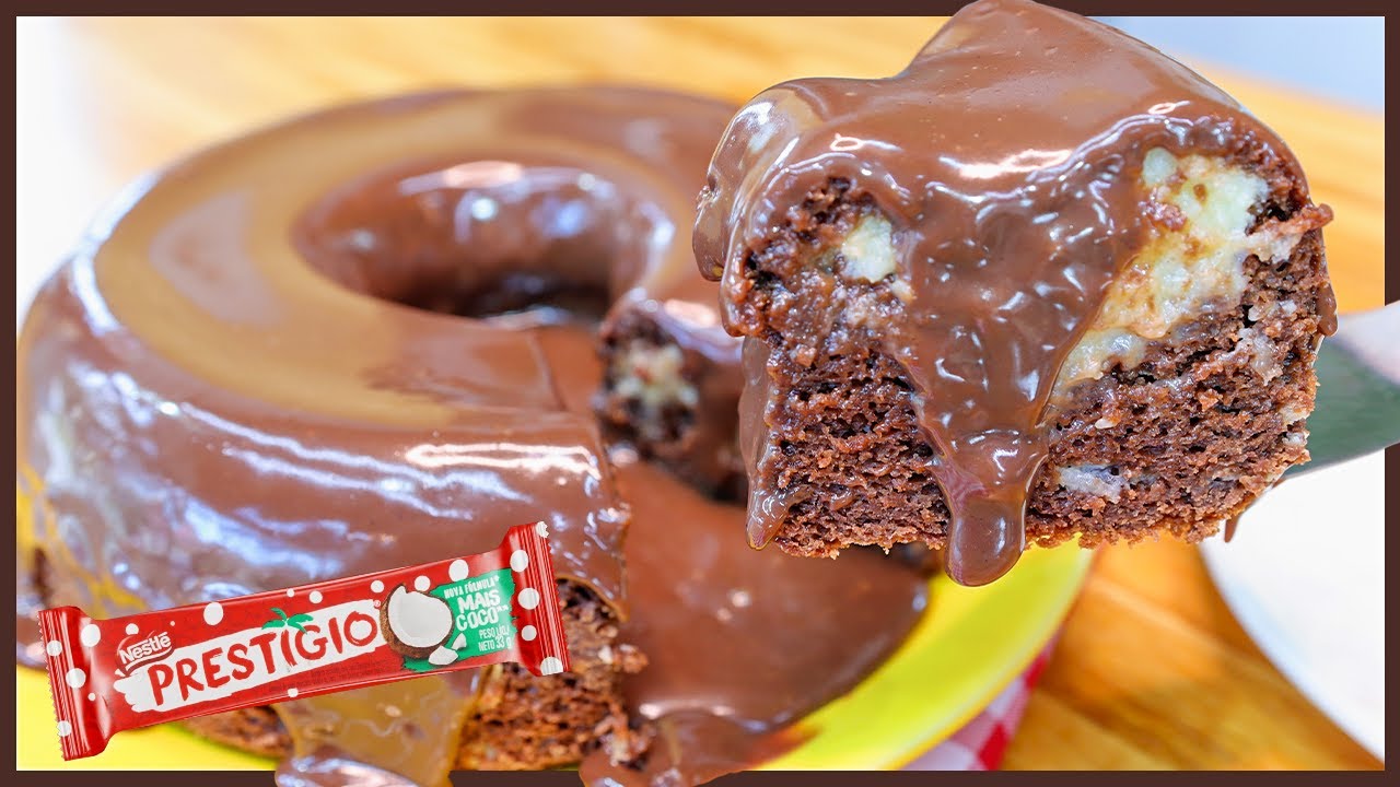 É FÁCIL!! JÁ SAI RECHEADO DO FORNO - MISTURA TUDO E TÁ PRONTO - BOLO DE PRESTÍGIO - Receitas de Pai