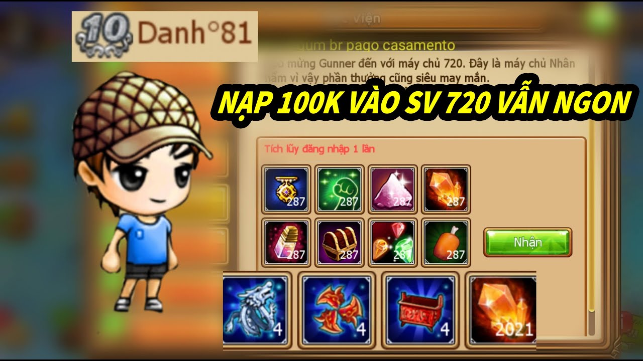 roblox trực tuyến (Gunny Mobi) NẠP 100K VÀO SV720 XEM CÒN GÌ HÓT KHÔNG ?