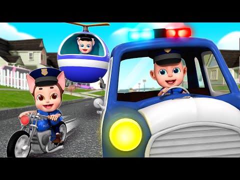 Baby Police Chase Thief | Little Policeman + Wheels on the Bus | More Nursery Rhymes & Kids Songs