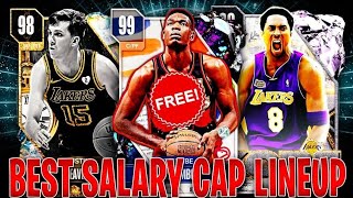 THE BEST SALARY CAP LINEUP TO GET DARK MATTER DIKEMBE MUTUMBO FOR FREE IN NBA 2K24 MyTEAM!!