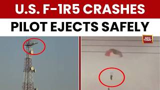 Viral Video: US F-15 Fighter Jet Crashes Over Kuwait, Pilot Ejects; Friendly Fire Suspected