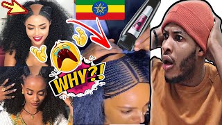 🇳🇬React| ETHIOPIAN 🇪🇹 Unique shaving hair style ( Must watch )