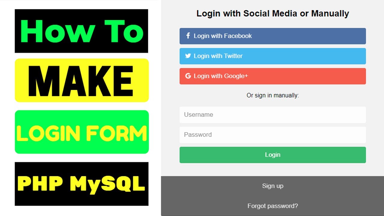 How to Make Login Form in PHP and MySQL | How To Create A Login System ...