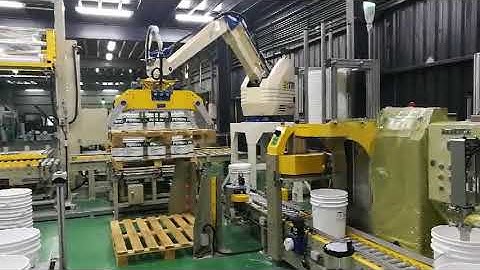 Pail filling capping machine and Robot Palletizer automatic line -2