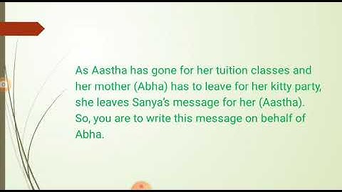 English I Class 6 I Message Writing