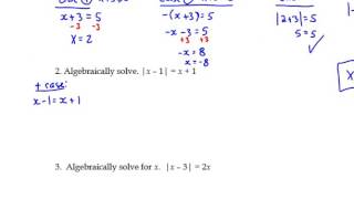 Day 3 7 3 Solving Absolute Value Equations Part 1