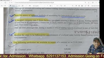 All Paper Common | Costing Analysis| Bcom sem-3 Ccf | Calcutta University