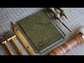 Making a 3 pocket bifold wallet  diy asmr leather working