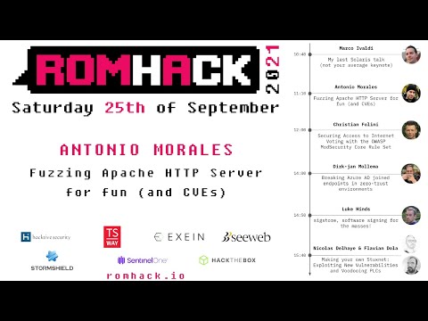 #RomHack2021 - Antonio Morales - Fuzzing Apache HTTP Server for fun (and CVEs)